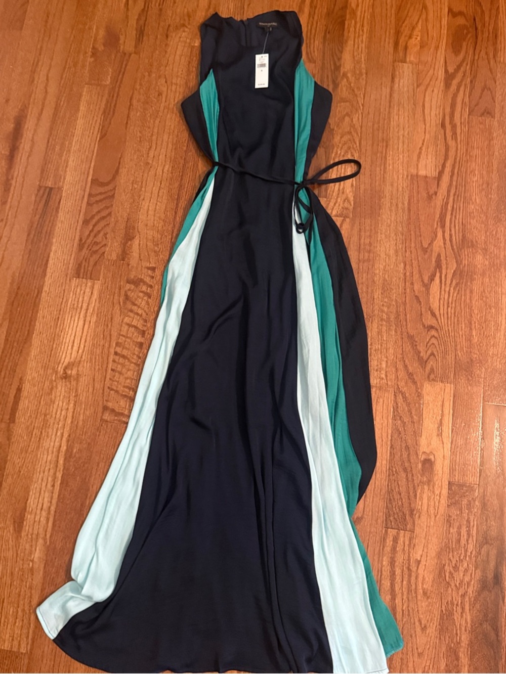 Banana Republic Navy Maxi Dress with Teal & Aqua Panels